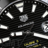 Buy Shop Tag Heuer Aquaracer Calibre 5 Automatic Black Dial Black Rubber Strap Watch for Men - WAY201A.FT6142 USA Online