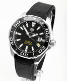 Buy Shop Tag Heuer Aquaracer Calibre 5 Automatic Black Dial Black Rubber Strap Watch for Men - WAY201A.FT6142 USA Online