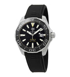 Buy Shop Tag Heuer Aquaracer Calibre 5 Automatic Black Dial Black Rubber Strap Watch for Men - WAY201A.FT6142 USA Online