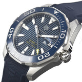 Buy Shop Tag Heuer Aquaracer Calibre 5 Automatic Blue Dial Blue Rubber Strap Watch for Men - WAY201B.FT6150 USA Online