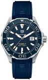 Buy Shop Tag Heuer Aquaracer Calibre 5 Automatic Blue Dial Blue Rubber Strap Watch for Men - WAY201B.FT6150 USA Online