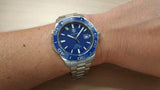 Buy Shop Tag Heuer Aquaracer Calibre 5 Automatic Blue Dial Silver Steel Strap Watch for Men - WAK2111.BA0830 USA Online