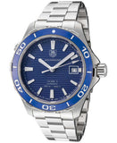 Buy Shop Tag Heuer Aquaracer Calibre 5 Automatic Blue Dial Silver Steel Strap Watch for Men - WAK2111.BA0830 USA Online