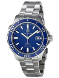 Buy Shop Tag Heuer Aquaracer Calibre 5 Automatic Blue Dial Silver Steel Strap Watch for Men - WAK2111.BA0830 USA Online