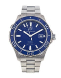 Buy Shop Tag Heuer Aquaracer Calibre 5 Automatic Blue Dial Silver Steel Strap Watch for Men - WAK2111.BA0830 USA Online