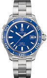 Buy Shop Tag Heuer Aquaracer Calibre 5 Automatic Blue Dial Silver Steel Strap Watch for Men - WAK2111.BA0830 USA Online