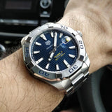 Buy Shop Tag Heuer Aquaracer Calibre 5 Automatic Blue Dial Silver Steel Strap Watch for Men - WAY2012.BA0927 USA Online