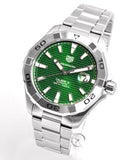 Buy Shop Tag Heuer Aquaracer Calibre 5 Automatic Green Dial Silver Steel Strap Watch for Men - WAY2015.BA0927 USA Online