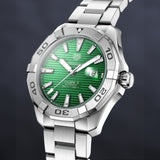 Buy Shop Tag Heuer Aquaracer Calibre 5 Automatic Green Dial Silver Steel Strap Watch for Men - WAY2015.BA0927 USA Online