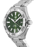 Buy Shop Tag Heuer Aquaracer Calibre 5 Automatic Green Dial Silver Steel Strap Watch for Men - WAY2015.BA0927 USA Online