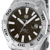 Buy Shop Tag Heuer Aquaracer Calibre 5 Automatic Sunray Brown Dial Silver Steel Strap Watch for Men - WAY2018.BA0927 USA Online