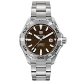 Buy Shop Tag Heuer Aquaracer Calibre 5 Automatic Sunray Brown Dial Silver Steel Strap Watch for Men - WAY2018.BA0927 USA Online