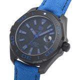 Buy Shop Tag Heuer Aquaracer Calibre 5 Automatic Titanium Blue Dial Blue Nylon Strap Watch for Gents - WAY208B.FC6382 USA Online