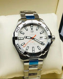 Buy Shop Tag Heuer Aquaracer Calibre 5 Automatic White Dial Silver Steel Strap Watch for Men - WAY2013.BA0927 USA Online