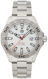 Buy Shop Tag Heuer Aquaracer Calibre 5 Automatic White Dial Silver Steel Strap Watch for Men - WAY2013.BA0927 USA Online