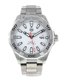 Buy Shop Tag Heuer Aquaracer Calibre 5 Automatic White Dial Silver Steel Strap Watch for Men - WAY2013.BA0927 USA Online