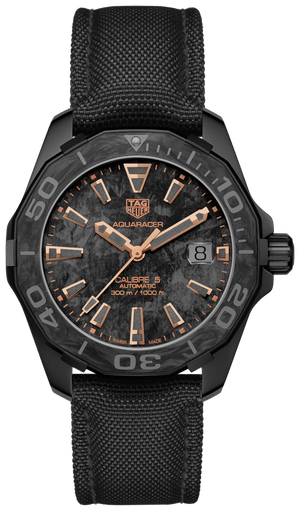 Buy Shop Tag Heuer Aquaracer Calibre 5 Black NATO Strap Carbon Dial Watch for Men - WBD218A.FC6445 USA Online