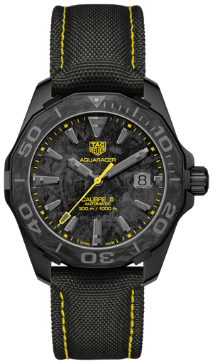Buy Shop Tag Heuer Aquaracer Calibre 5 Black NATO Strap Carbon Dial Watch for Men - WBD218B.FC6446 USA Online