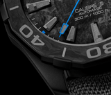 Buy Shop Tag Heuer Aquaracer Calibre 5 Black Nylon Strap Carbon Dial Watch for Men - WBD218C.FC6447 USA Online