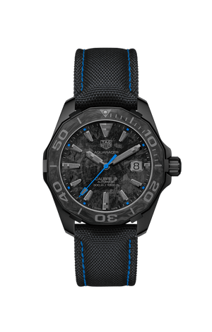 Buy Shop Tag Heuer Aquaracer Calibre 5 Black Nylon Strap Carbon Dial Watch for Men - WBD218C.FC6447 USA Online