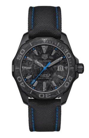 Buy Shop Tag Heuer Aquaracer Calibre 5 Black Nylon Strap Carbon Dial Watch for Men - WBD218C.FC6447 USA Online