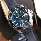Buy Shop Tag Heuer Aquaracer Calibre 5 Blue Dial Blue Silicone Strap Watch for Men - WAY211C.FT6155 USA Online
