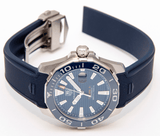 Buy Shop Tag Heuer Aquaracer Calibre 5 Blue Dial Blue Silicone Strap Watch for Men - WAY211C.FT6155 USA Online