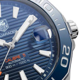 Buy Shop Tag Heuer Aquaracer Calibre 5 Blue Dial Blue Silicone Strap Watch for Men - WAY211C.FT6155 USA Online