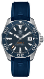 Buy Shop Tag Heuer Aquaracer Calibre 5 Blue Dial Blue Silicone Strap Watch for Men - WAY211C.FT6155 USA Online