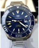 Buy Shop Tag Heuer Aquaracer Calibre 5 Blue Dial Silver Steel Strap Watch for Men - WAY201B.BA0927 USA Online