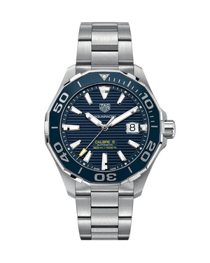Buy Shop Tag Heuer Aquaracer Calibre 5 Blue Dial Silver Steel Strap Watch for Men - WAY201B.BA0927 USA Online