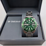 Buy Shop Tag Heuer Aquaracer Calibre 5 Green Dial Silver Steel Strap Watch for Men - WAY201S.BA0927 USA Online