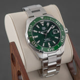 Buy Shop Tag Heuer Aquaracer Calibre 5 Green Dial Silver Steel Strap Watch for Men - WAY201S.BA0927 USA Online