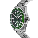 Buy Shop Tag Heuer Aquaracer Calibre 5 Green Dial Silver Steel Strap Watch for Men - WAY201S.BA0927 USA Online