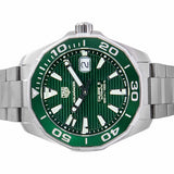 Buy Shop Tag Heuer Aquaracer Calibre 5 Green Dial Silver Steel Strap Watch for Men - WAY201S.BA0927 USA Online