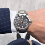Buy Shop Tag Heuer Aquaracer Calibre 5 Grey Dial Silver Steel Strap Watch for Men - WBD2113.BA0928 USA Online