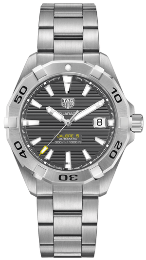 Buy Shop Tag Heuer Aquaracer Calibre 5 Grey Dial Silver Steel Strap Watch for Men - WBD2113.BA0928 USA Online