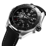 Buy Shop Tag Heuer Aquaracer Calibre 5 Moon Black Dial Black Nylon Strap Watch for Men - WAY201J.FC6370 USA Online