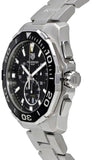 Buy Shop Tag Heuer Aquaracer Quartz Chronograph Black Dial Silver Steel Strap Watch for Men - CAY111A.BA0927 USA Online