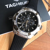 Buy Shop Tag Heuer Aquaracer Chronograph Black Dial Black Rubber Strap Watch for Men - CAY1110.FT6041 USA Online