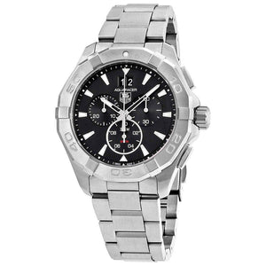 Buy Shop Tag Heuer Aquaracer Chronograph Black Dial Silver Steel Strap Watch for Men - CAY1110.BA0927 USA Online