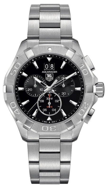 Buy Shop Tag Heuer Aquaracer Chronograph Black Dial Silver Steel Strap Watch for Men - CAY1110.BA0927 USA Online
