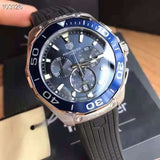 Buy Shop Tag Heuer Aquaracer Chronograph Blue Dial Black Rubber Strap Watch for Men - CAY111B.FT6041 USA Online