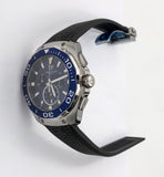 Buy Shop Tag Heuer Aquaracer Chronograph Blue Dial Black Rubber Strap Watch for Men - CAY111B.FT6041 USA Online