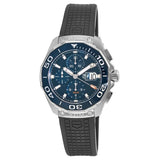 Buy Shop Tag Heuer Aquaracer Chronograph Blue Dial Black Rubber Strap Watch for Men - CAY111B.FT6041 USA Online