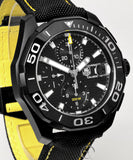 Buy Shop Tag Heuer Aquaracer Chronograph PVD Black Dial Black Nylon Strap Watch for Men - CAY218A.FC6361 USA Online