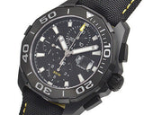 Buy Shop Tag Heuer Aquaracer Chronograph PVD Black Dial Black Nylon Strap Watch for Men - CAY218A.FC6361 USA Online
