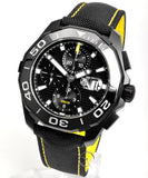 Buy Shop Tag Heuer Aquaracer Chronograph PVD Black Dial Black Nylon Strap Watch for Men - CAY218A.FC6361 USA Online