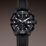 Buy Shop Tag Heuer Aquaracer Chronograph PVD Black Dial Black Nylon Strap Watch for Men - CAY218A.FC6361 USA Online