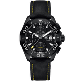 Buy Shop Tag Heuer Aquaracer Chronograph PVD Black Dial Black Nylon Strap Watch for Men - CAY218A.FC6361 USA Online